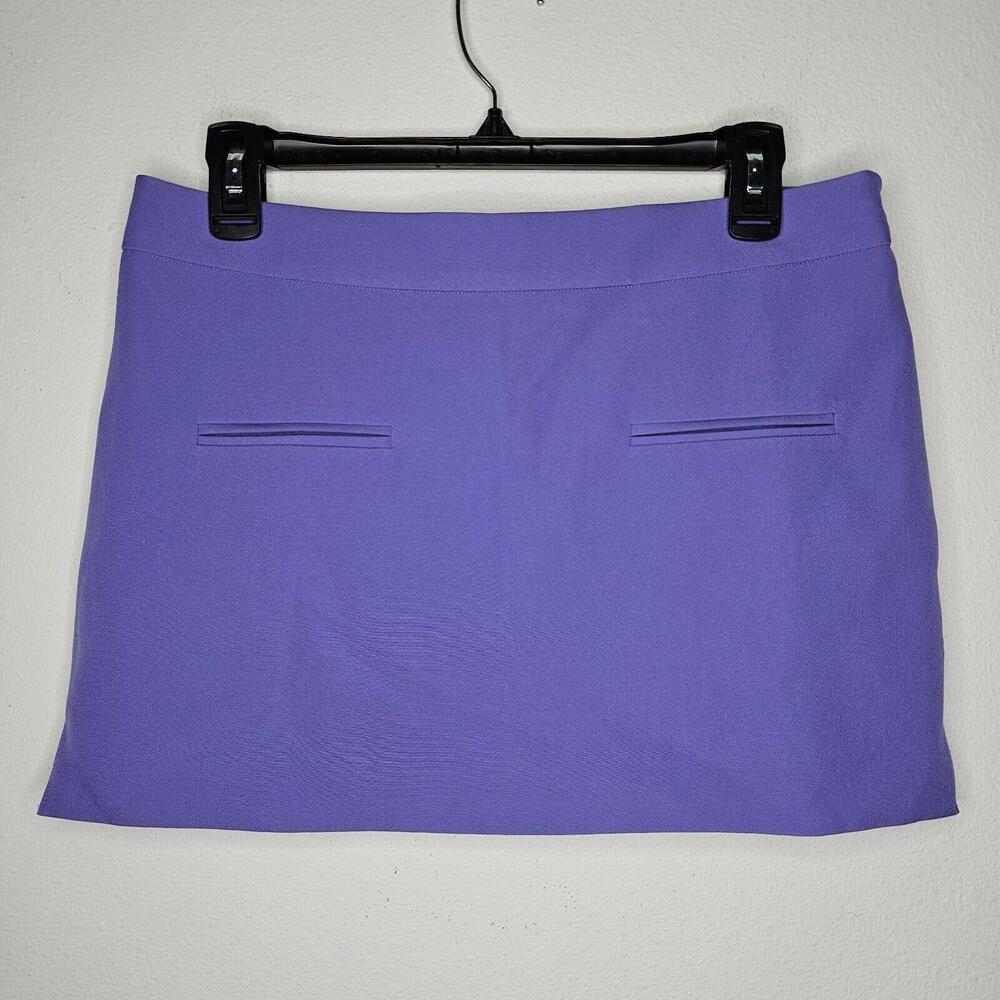 Women's Purple Mini Skirt with Front Welt Pockets